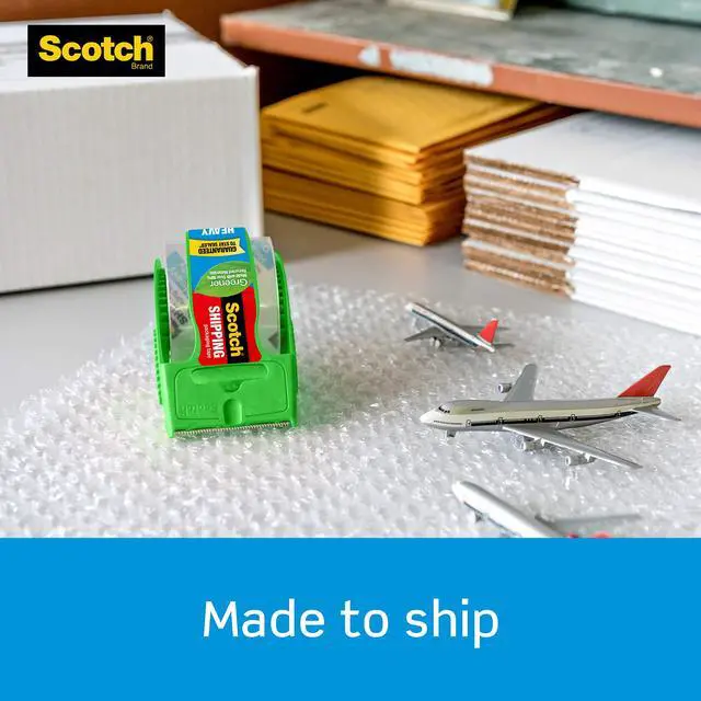 Alt view image 4 of 7 - Scotch Heavy Duty Greener Shipping Packaging Tape, 1 Roll with Dispenser, 1.88"ch x 700 inch, 1.5" Core, Great for Packing, Shipping & Moving, Clear (142G)