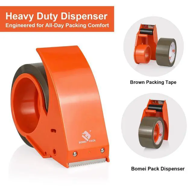 Alt view image 3 of 7 - BOMEI PACK Heavy Duty Brown Packing Tape with Dispenser, 1 Roll | 1.88'' x 66 YDs, For Packaging Shipping Moving Storage Mailing, Strong Package Tape