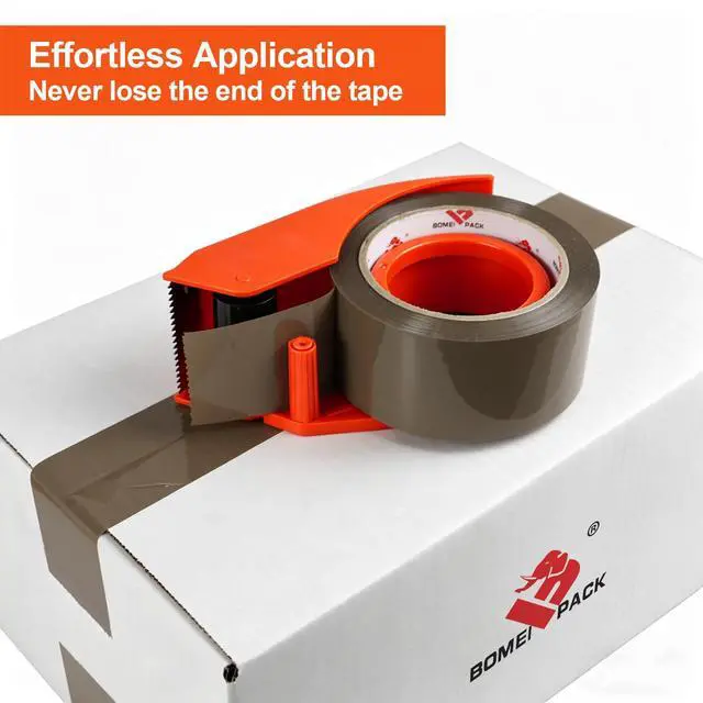 Alt view image 6 of 7 - BOMEI PACK Heavy Duty Brown Packing Tape with Dispenser, 1 Roll | 1.88'' x 66 YDs, For Packaging Shipping Moving Storage Mailing, Strong Package Tape
