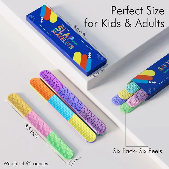 Alt view image 7 of 7 - Sensory Slap Bracelets for Kids Teens,6PCS Fidget Toys Snap Bracelets for Stress Anxiety Autistic ADHD,Calm Down Classroom Travel Students Prizes Toys, Stocking Stuffers for Teens Boys Girls