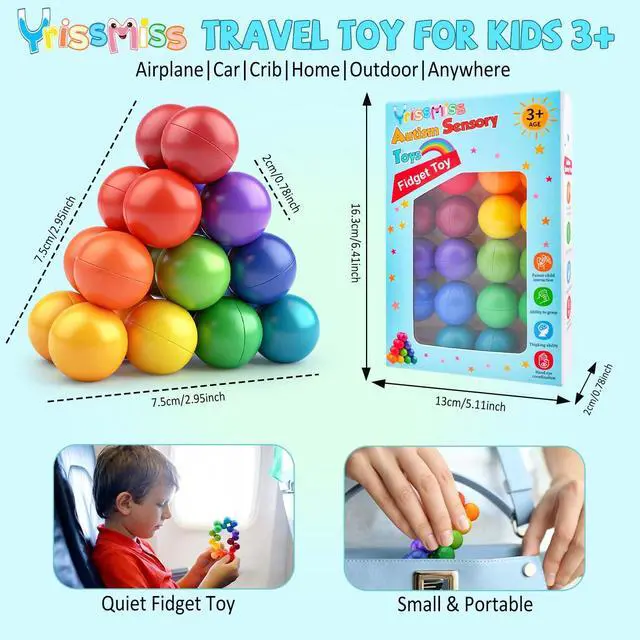 Alt view image 2 of 6 - Yrissmiss Autism Sensory Toys for Autistic Children, Fidget Toys for Adults Kids, Autism Toy for Toddlers, Airplane Car Travel for Kids Ages 3+ Easter Basket Stuffers Gifts for Kids Boys Girls