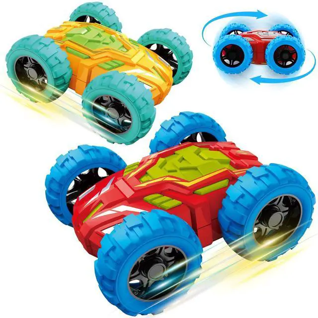 Main image of Toddlers Car Toys for 2-3, Toys Cars for Ages 2-4, Double-Sided Monster Truck Toys, Stunt Push and Go Friction Cars, 3 Year Old Boy Toys, Toy Cars for 2 3 4 5 6 Year Old Boy Christmas Birthday Gift