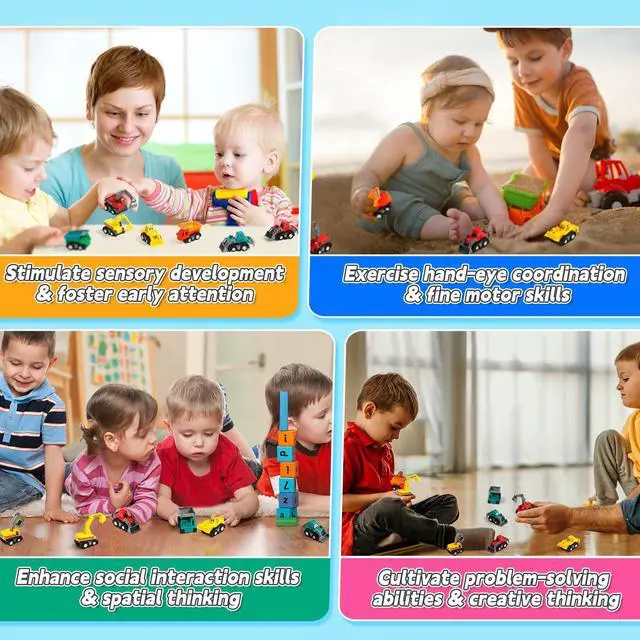 Alt view image 5 of 7 - Fajiabao Construction Toy Cars for Toddlers 3+ Mini Pull Back Cars Boy Toys | Small Truck Sensory Bin Bulk & Goodie Bag Stuffers Party Favors for Kids 3-5 Gifts for Boys & Girls (Color Random)