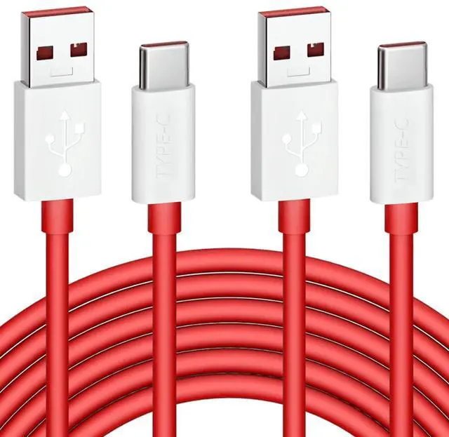 Main image of 6FT 2Pcs USB-C Charging Cable for OnePlus 8 Pro 7 6 5T Data Syncing | 100W 80W 65W Fast Charger for Supervooc/Warp/Dash-Charging Cable USB Type-C Cable for OnePlus 15R 13R 12 12R Open 11 10, Red