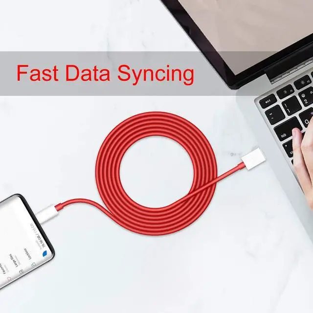 Alt view image 5 of 7 - 6FT 2Pcs USB-C Charging Cable for OnePlus 8 Pro 7 6 5T Data Syncing | 100W 80W 65W Fast Charger for Supervooc/Warp/Dash-Charging Cable USB Type-C Cable for OnePlus 15R 13R 12 12R Open 11 10, Red