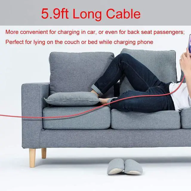 Alt view image 7 of 7 - 6FT 2Pcs USB-C Charging Cable for OnePlus 8 Pro 7 6 5T Data Syncing | 100W 80W 65W Fast Charger for Supervooc/Warp/Dash-Charging Cable USB Type-C Cable for OnePlus 15R 13R 12 12R Open 11 10, Red