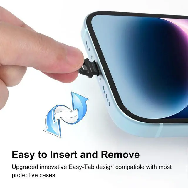Alt view image 3 of 7 - 20 Pcs Lightning Dust Plugs for iPhone 14 Pro Max/13/12/11 and AirPods, iPhone Port Charger Plug Protector Cover with Cleaning Brush Lanyards, Easy-Grip Tab