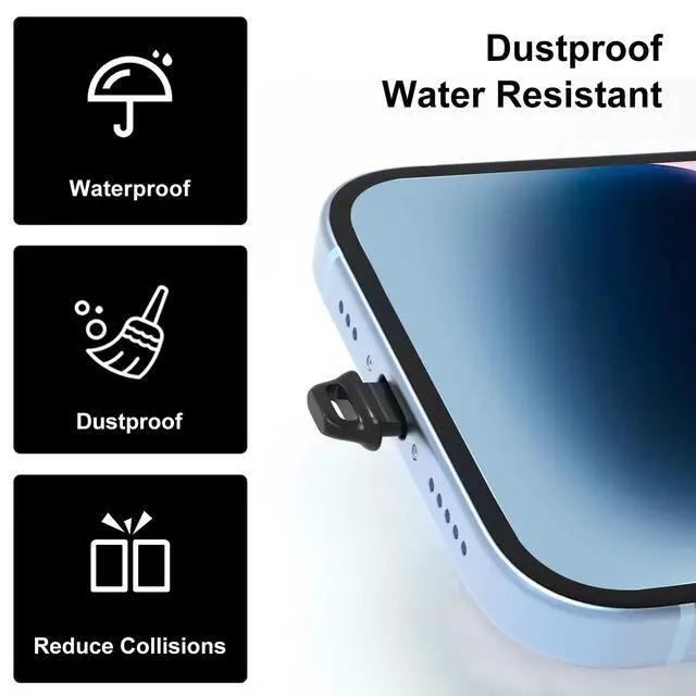 Alt view image 7 of 7 - 20 Pcs Lightning Dust Plugs for iPhone 14 Pro Max/13/12/11 and AirPods, iPhone Port Charger Plug Protector Cover with Cleaning Brush Lanyards, Easy-Grip Tab