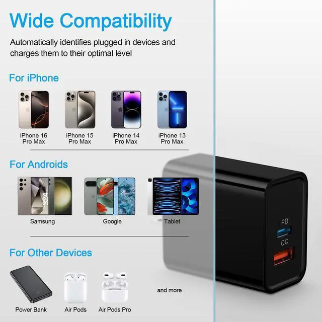 Alt view image 5 of 7 - USB C Fast Charger Block 30W for Moto G 2025 2026/G Stylus 5G 2025/G86/Edge | Edge 60 Pro/Fusion/Razr 60Ultra/G Play/G Pure/G Power,Pixel 10a