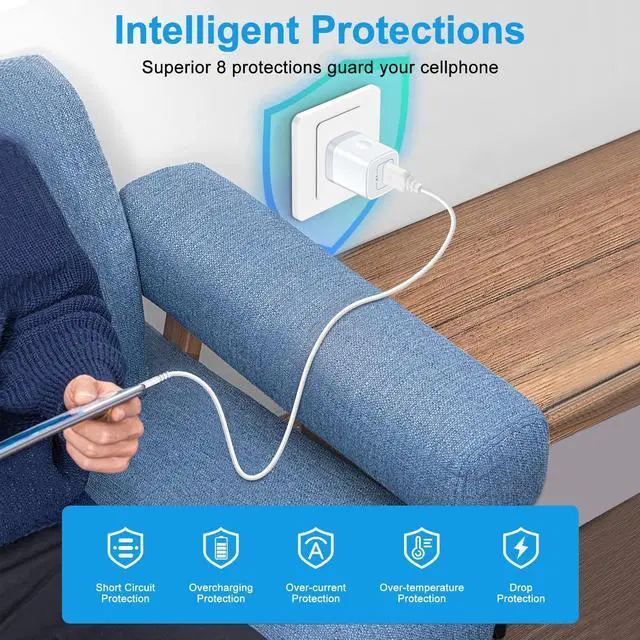 Alt view image 3 of 7 - 5V 1A USB Power Adapter 2-Pack, 5W USB Wall Charger Block Plug Power Brick | 5 Volt USB-A Charger Box Cube for iPhone 16/15/14/13/12, Galaxy S25/S24/S23, Google Pixel 8/7, Android, Kindle