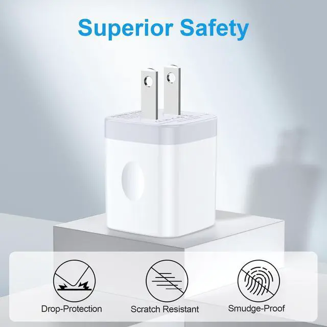 Alt view image 4 of 7 - 5V 1A USB Power Adapter 2-Pack, 5W USB Wall Charger Block Plug Power Brick | 5 Volt USB-A Charger Box Cube for iPhone 16/15/14/13/12, Galaxy S25/S24/S23, Google Pixel 8/7, Android, Kindle