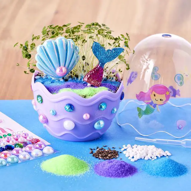 Alt view image 3 of 5 - Creativity for Kids Mini Garden: Mermaid Terrarium Kit - Mermaid Gifts for Girls, Crafts and Toys, Stocking Stuffers for Kids (Ages 6+)