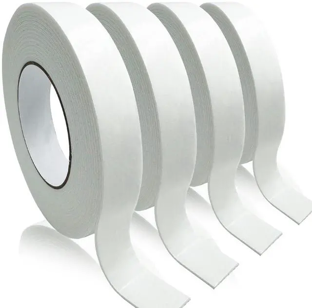 Main image of Double Sided Foam Tape, Strong Adhesion Mounting Tapes (L196IN * W0.94IN * 4 Rolls), White, Heavy Duty Sticky Strips for Wall Art, Office Decor, Posters/Picture Hanging, Packaging, Bonding