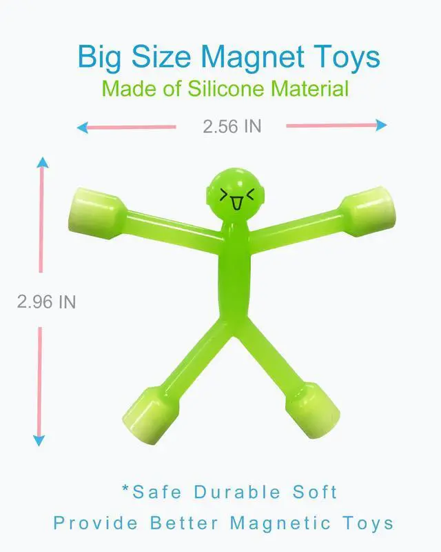Alt view image 2 of 7 - Magnetic Travel Toys for Toddler 12PCS, Colourful Silicone Magnet Men | Quiet Travel Activities for Kids 4-8, Fidget Toys for Car Airplane Road Trip, Sensory Magnetic Gifts for Child 3-12