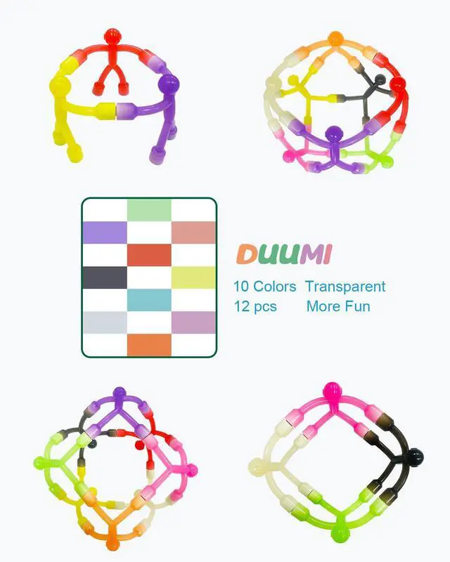 Alt view image 4 of 7 - Magnetic Travel Toys for Toddler 12PCS, Colourful Silicone Magnet Men | Quiet Travel Activities for Kids 4-8, Fidget Toys for Car Airplane Road Trip, Sensory Magnetic Gifts for Child 3-12