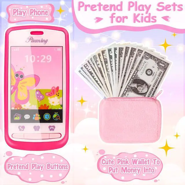 Alt view image 4 of 7 - Play Purse with 23PCS Pretend Makeup, Princess Toys for Girls 3-12 | Crossbody Bag, Phone, Wallet, Sunglasses, Makeup for Princess Role Play, Birthday, Mom-Daughter Fun, Multi-Scene Pretend Play