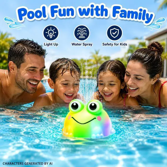 Alt view image 4 of 7 - Light Up Bath Toys for Kids Ages 3 and up,Baby Pool Water Toys | Light-up frog water fountain toy, bathtub pool wading table swimming toy, suitable for toddlers and children Christmas