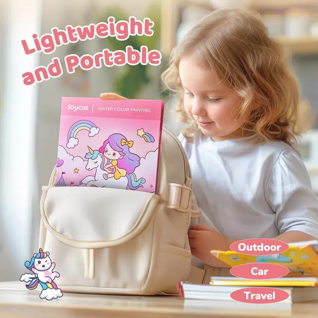 Alt view image 6 of 7 - JoyCat Paint with Water Coloring Books for Toddlers (Magical Pony) | Watercolor Painting Set for Kids Ages 3-5 & 4-8, Arts & Crafts Drawing Activity Travel Toy, Birthday Gifts for Boys & Girls