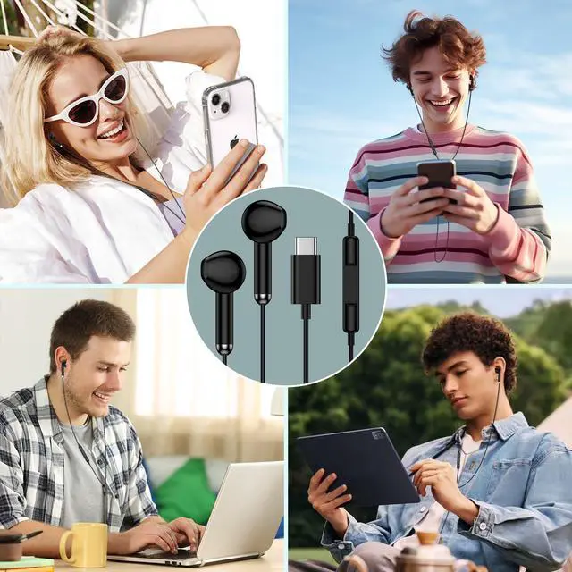 Alt view image 6 of 7 - Samsung Earbuds Wired for Galaxy S26 S25 Ultra S24 S23 S22 S21 A17 A56 A36 | A16 A55 A35 A15 A54 A14 A53 Z Flip/Fold 7 6 5 4,USB C Wired Headphones Earphones Earbuds for iPhone 17e 17 16e 15 Pro Max