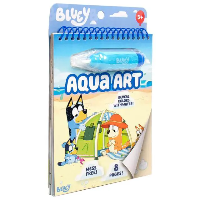 Alt view image 6 of 7 - Group USA Bluey Aqua Art - Reusable Water Reveal Activity Pages With Water Pen for No-Mess Drawing and Coloring | Reusable Water Reveal Activity with Activity Pages and Water Pen