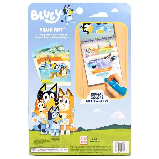 Alt view image 7 of 7 - Group USA Bluey Aqua Art - Reusable Water Reveal Activity Pages With Water Pen for No-Mess Drawing and Coloring | Reusable Water Reveal Activity with Activity Pages and Water Pen