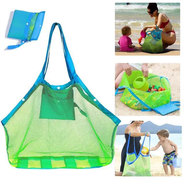 Main image of SupMLC Mesh Extra Large Beach Bags and Totes - Holds Toys, Towels, Sand Away - For Children's Toys, Market, Grocery, Picnic