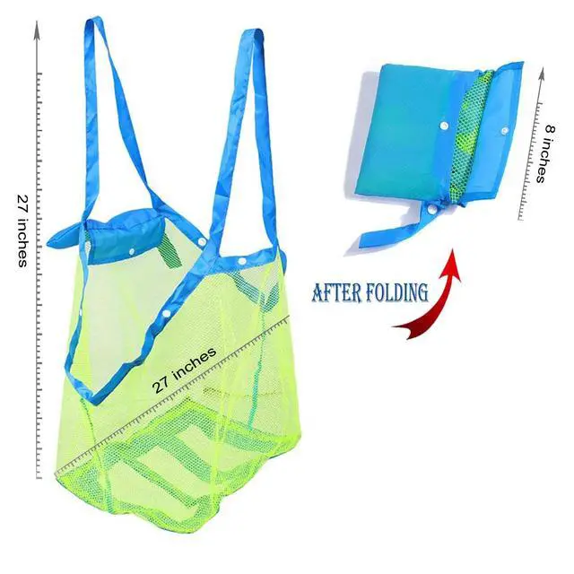 Alt view image 4 of 7 - SupMLC Mesh Extra Large Beach Bags and Totes - Holds Toys, Towels, Sand Away - For Children's Toys, Market, Grocery, Picnic