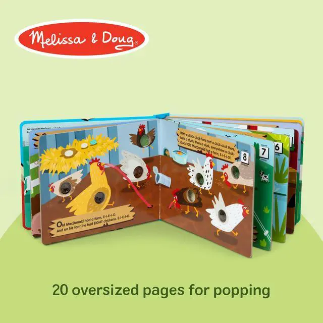 Alt view image 7 of 7 - Melissa & Doug Poke-a-Dot! Old MacDonalds Farm, Interactive Children's Board Book with Buttons to Pop, Educational Sensory Toy for Toddlers & Preschoolers Ages 3+ - FSC Certified | 20-Page Board Book