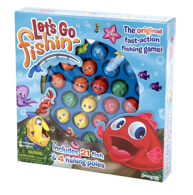 Alt view image 7 of 7 - Let's Go Fishin' Game by Pressman - The Original Fast-Action Fishing Game!, 1-4 players | Board Game for Children from 3 Years, Fishing Game for 1 to 4 Players