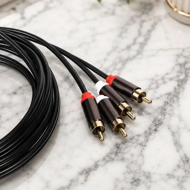 Alt view image 6 of 7 - Twisina 10Ft RCAConnector Cables 2RCAConnector Male to 2RCAConnector Male Cable Stereo Audio Cables for Car Audio Video Home Theater HDTV Gaming Consoles