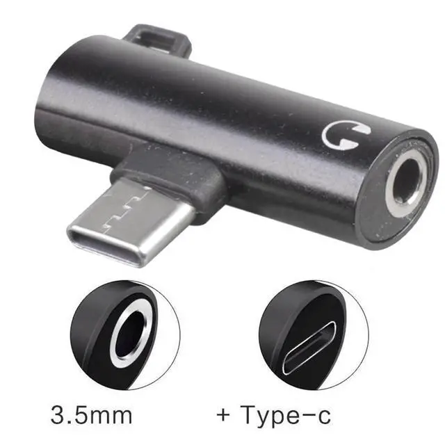 Alt view image 3 of 7 - YUGSHNKFC USB C to 3.5mm Female Headphone Port+Type C Charging Port Adapter USB Converter for Smartphone Type to Headphone Converter