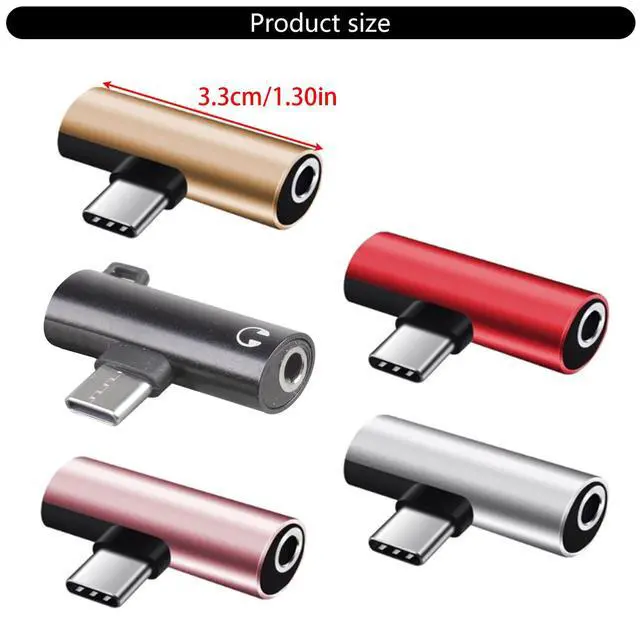 Alt view image 2 of 7 - YUGSHNKFC USB C to 3.5mm Female Headphone Port+Type C Charging Port Adapter USB Converter for Smartphone Type to Headphone Converter