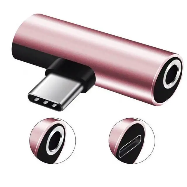 Alt view image 5 of 7 - YUGSHNKFC USB C to 3.5mm Female Headphone Port+Type C Charging Port Adapter USB Converter for Smartphone Type to Headphone Converter
