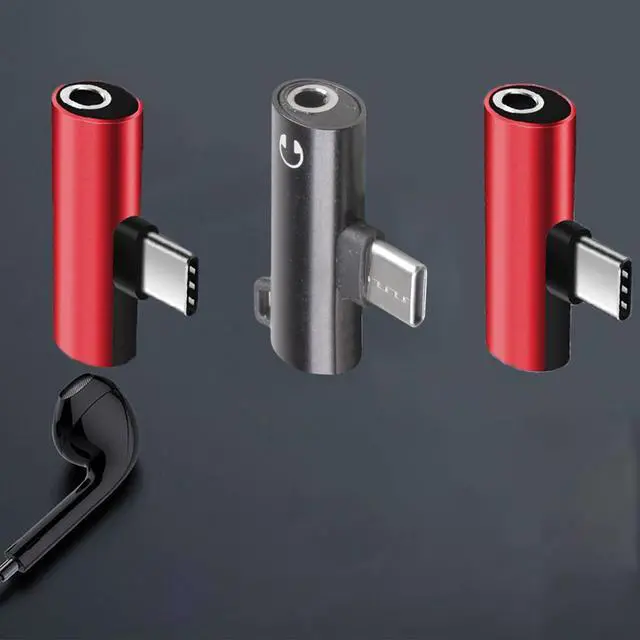 Alt view image 6 of 7 - YUGSHNKFC USB C to 3.5mm Female Headphone Port+Type C Charging Port Adapter USB Converter for Smartphone Type to Headphone Converter