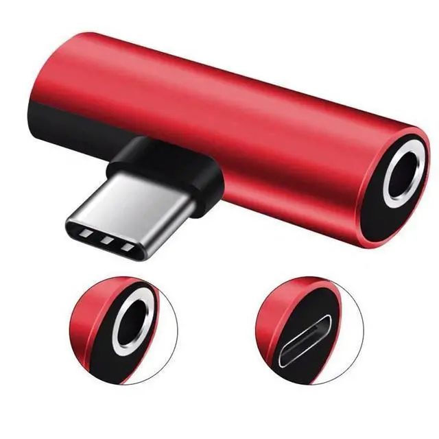 Alt view image 7 of 7 - YUGSHNKFC USB C to 3.5mm Female Headphone Port+Type C Charging Port Adapter USB Converter for Smartphone Type to Headphone Converter