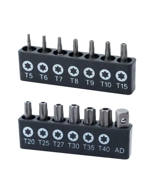 Alt view image 7 of 7 - ROTATION 14-Piece Tamper Resistant Star Bits, Chrome Vanadium Steel, T5 - T40 Impact Grade Security Torx Bit Set, 1/4-inch Hex Shank | Chrome Vanadium Steel, Impact Grade Security Torx Bit Set