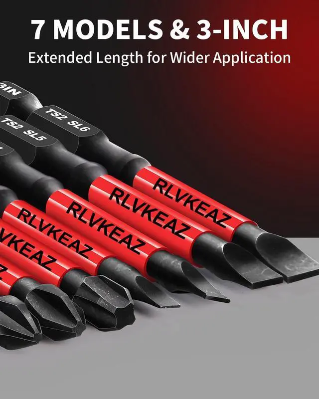 Alt view image 3 of 7 - 3-Inch Long Magnetic Screwdriver Bit Set, Phillips Slotted, 10-Pack | #1 #2 #3 Phillips Head Drill Bits, S2 Alloy Steel, CNC Tips, 1/4-Inch Hex Shank for Impact Driver and Power Drill