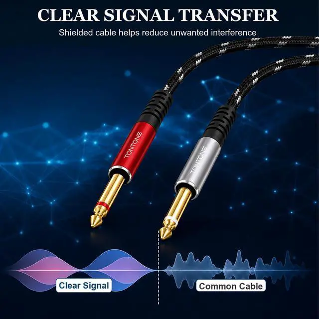 Alt view image 4 of 7 - TONTONE 1/4 Inch TRS to Dual 1/4 Inch TS Stereo Breakout Cable, 6.6FT | Stereo Breakout Routing, Gold-Plated OFC Shielded Cable, Aluminum Shell, For Studio Audio Gear