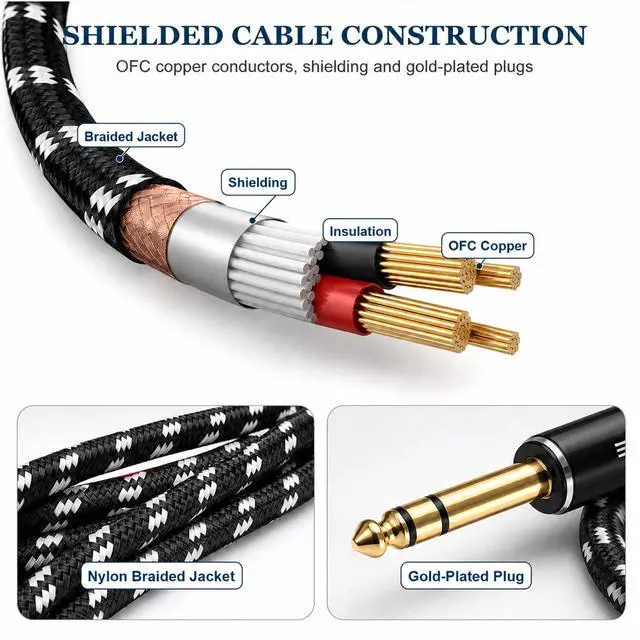 Alt view image 7 of 7 - TONTONE 1/4 Inch TRS to Dual 1/4 Inch TS Stereo Breakout Cable, 6.6FT | Stereo Breakout Routing, Gold-Plated OFC Shielded Cable, Aluminum Shell, For Studio Audio Gear
