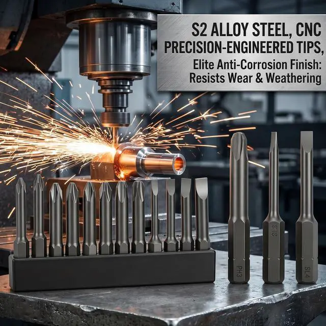 Alt view image 5 of 7 - 12 Pcs Magnetic Screwdriver Bits, S2 Steel Phillips Head Drill Bits 2" Screw Driver Bit Sets for Power Screwdriver Drill Impact Driver (Slotted Phillips)