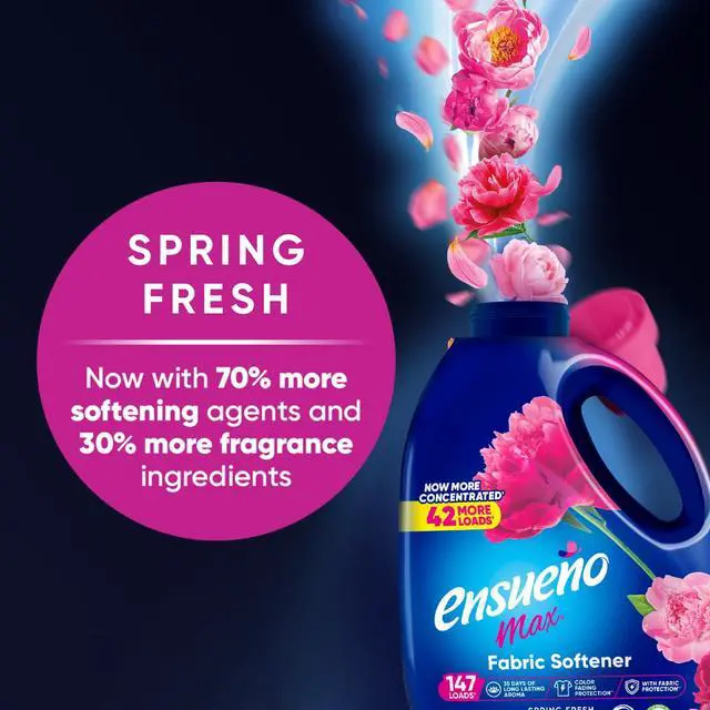 Alt view image 3 of 6 - Ensueño Max Liquid Fabric Softener - Spring Fresh Scent - 125 fl oz | Color-Safe Fabric Softener Liquid - Softens 147 Loads - Reduces Wrinkles & Static