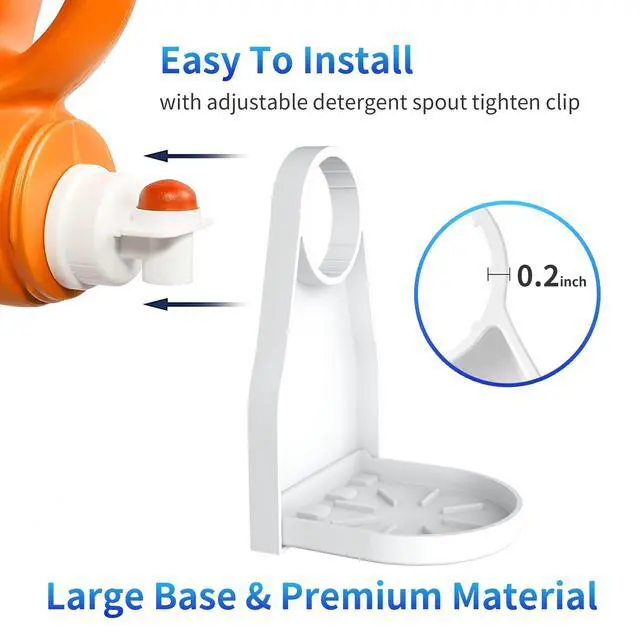 Alt view image 3 of 7 - (2 Pack) Laundry Detergent Cup Holder Drip Catcher Organizer Clip Tight on Laundry Bottle Spouts, No More Leaks or Mess with Detergent and Fabric Softener in Laundry Room