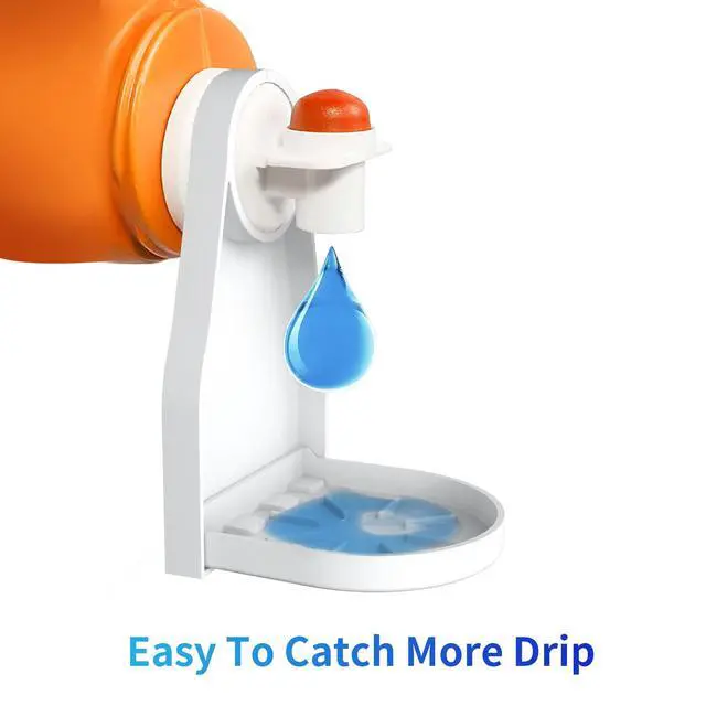 Alt view image 4 of 7 - (2 Pack) Laundry Detergent Cup Holder Drip Catcher Organizer Clip Tight on Laundry Bottle Spouts, No More Leaks or Mess with Detergent and Fabric Softener in Laundry Room