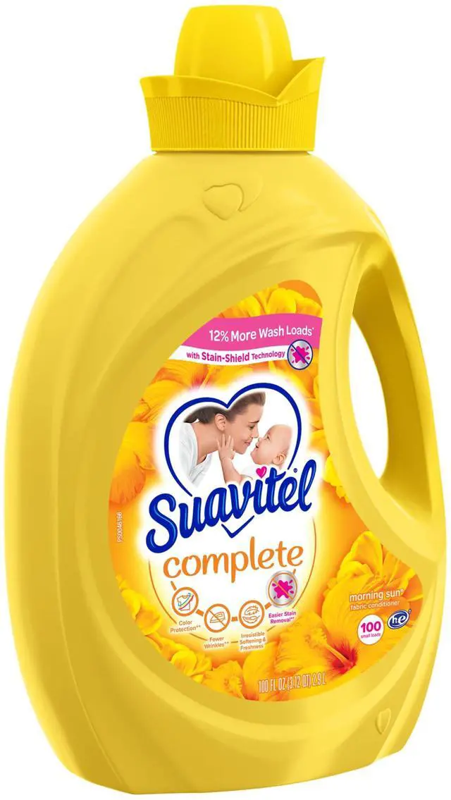 Alt view image 2 of 5 - Suavitel Complete Liquid Fabric Softener, Morning Sun Scent, 100 fl oz | Fabric Conditioner, HE Compatible, Concentrated Formula, Long-Lasting Freshness, Wrinkle Reduction, Laundry Softening