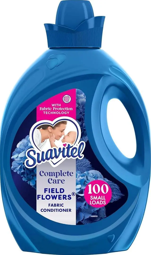 Main image of Suavitel Complete Liquid Fabric Softener, Field Flowers Scent, 100 fl oz | Fabric Conditioner, HE Compatible, Concentrated Formula, Long-Lasting Freshness, Wrinkle Reduction, Laundry Softening