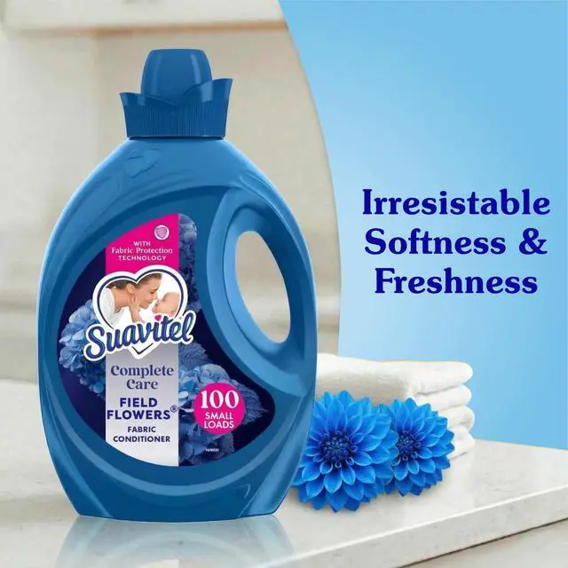 Alt view image 4 of 6 - Suavitel Complete Liquid Fabric Softener, Field Flowers Scent, 100 fl oz | Fabric Conditioner, HE Compatible, Concentrated Formula, Long-Lasting Freshness, Wrinkle Reduction, Laundry Softening