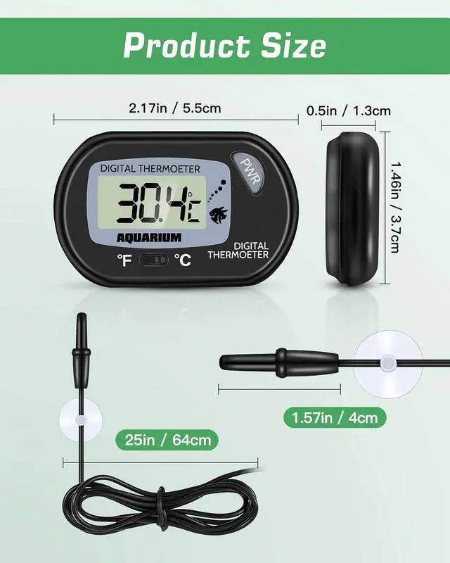 Alt view image 4 of 7 - Petbank LCD Digital Aquarium Thermometer Fish Tank Water Terrarium Temperature