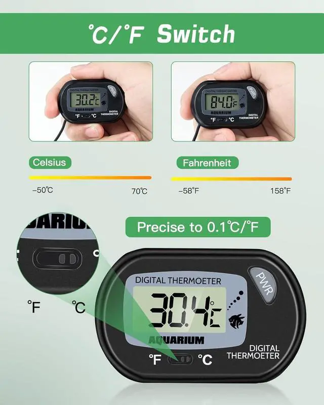 Alt view image 7 of 7 - Petbank LCD Digital Aquarium Thermometer Fish Tank Water Terrarium Temperature