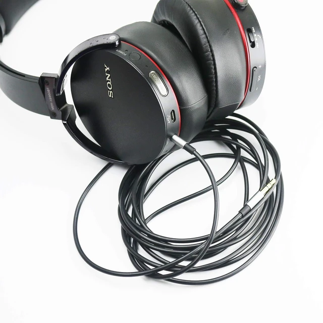 Alt view image 4 of 6 - NEW NEOMUSICIA Replacement Cable Compatible with Sony MDR-XB950BT, MDR-10R, MDR-10RC, MDR-10RBT, MDR-NC50, MDR-NC200D Headphones Black 4.5ft/150cm