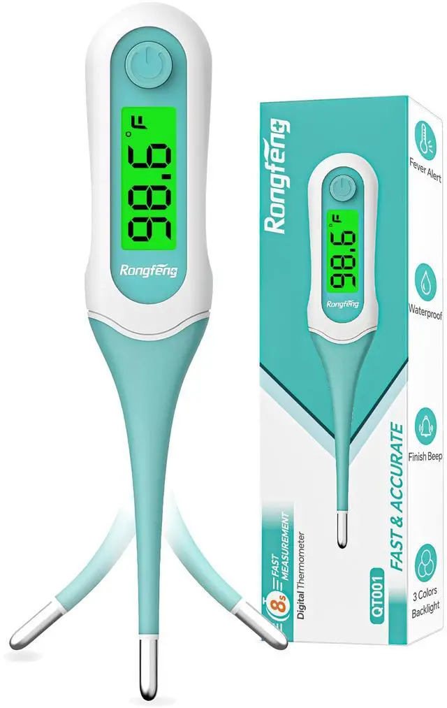 Main image of 8 Second Digital Oral Thermometer, Fast Reading Thermometer for Adults and Kids with 3 Color Backlit and Fever Alarm for Oral, Rectal, Underarm